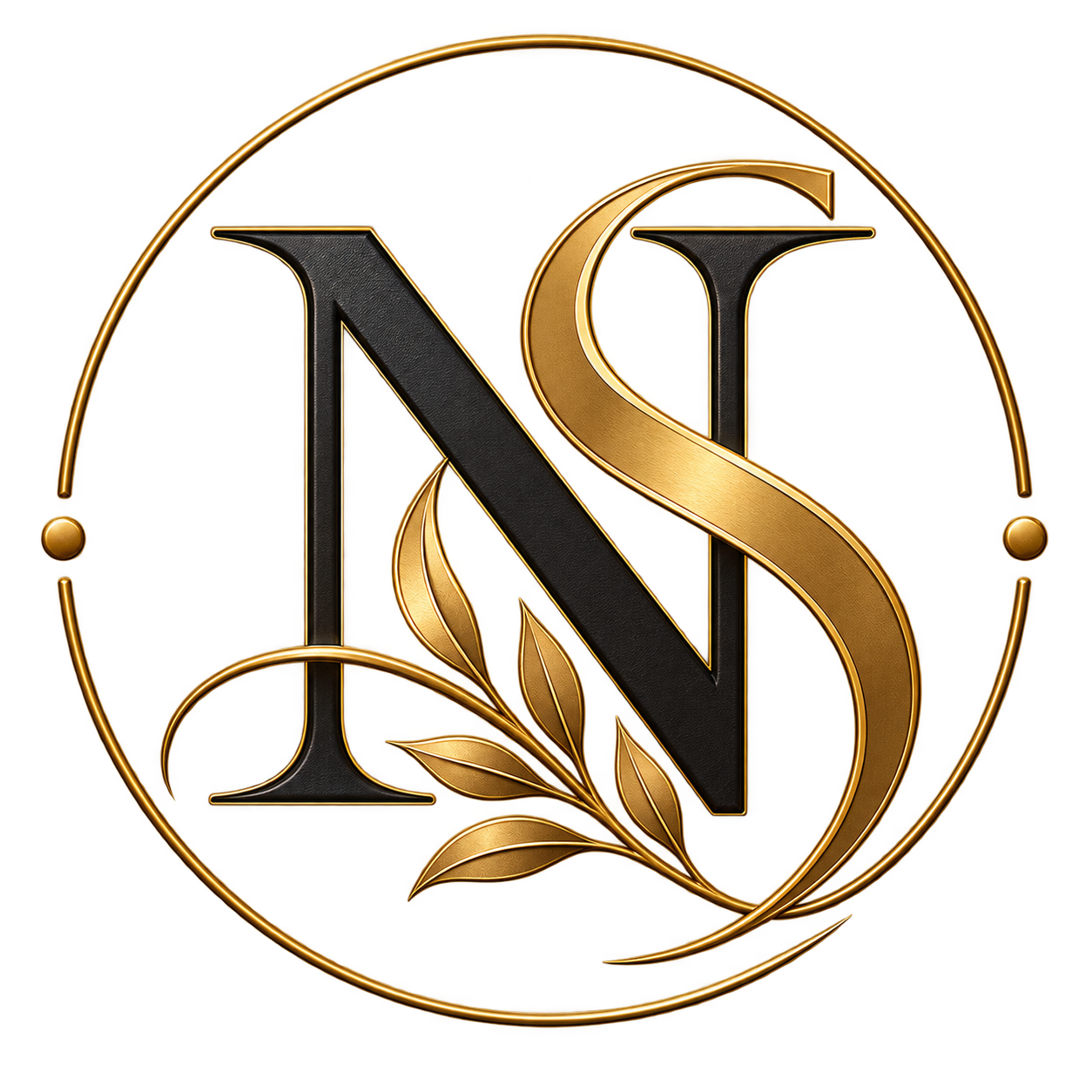 NS — black and gold monogram